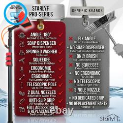 Telescopic Cleaning Brush, Water Powered, Soap Dispenser, Cleaning Solar Panels