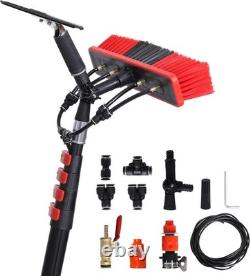 Telescopic Water-Powered Cleaning Pole Brush Kit, Window Cleaner 5.8m Adjustable