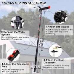 Telescopic Water-Powered Cleaning Pole Brush Kit, Window Cleaner 5.8m Adjustable