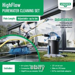 Unger HighFlow Pure Water Kit 6m with Filter, Hose, Brush Streak-Free Cleaning