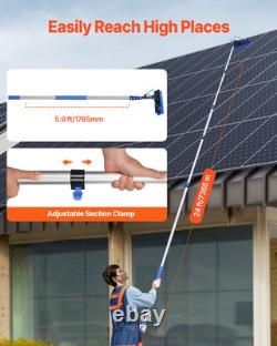 VEVOR Water Fed Pole Kit 7.3m Solar Panel Cleaning Pole with Extendable Handle
