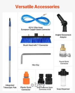 VEVOR Water Fed Pole Kit 7.3m Solar Panel Cleaning Pole with Extendable Handle