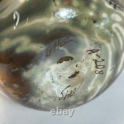 Vintage Glamorous Art Nouveau Iridescent Glass Vase Signed D. H Smith 8 3/4