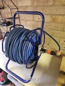 W F P Blue Heavy Duty Metal Hose Reel With 100 m of 8 mm MINIBORE Hose