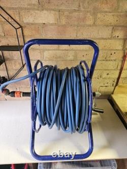 W F P Blue Heavy Duty Metal Hose Reel With 100 m of 8 mm MINIBORE Hose