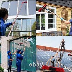 Water Fed Pole Kit, 35 FT Adjustable Window Cleaning Brush and Pole, 10m