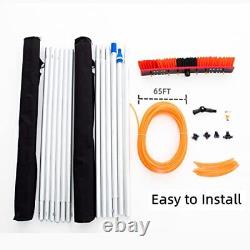 Water Fed Pole Kit 40 FT Adjustable Window Cleaning Pole 180° Rotatable Bru