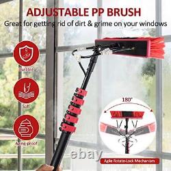 Water Fed Pole Kit, Window Cleaning Poles, Water Fed Cleaning Brush, Aluminum 24ft