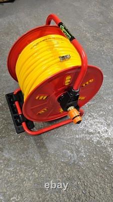 Water Fed Pole Metal Hose Reel With 100 m of 6 mm Hose & Bracket Window Cleaning