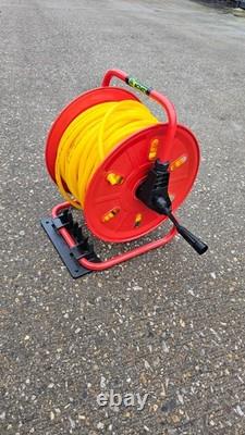 Water Fed Pole Metal Hose Reel With 50 m of 8 mm Hose & Bracket Window Cleaning