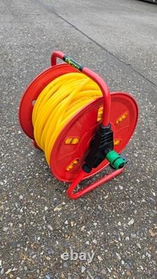 Water Fed Pole Metal Hose Reel With 50 m of 8 mm Hose & Bracket Window Cleaning