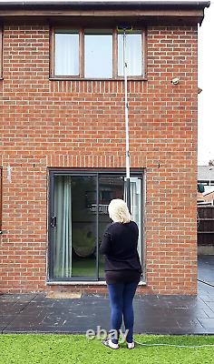 Water Fed Window Cleaning Pole 4 mtr13 Foot Telescopic Hose Fed Extendable Brush