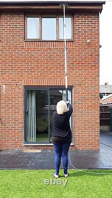 Water Fed Window Cleaning Pole 4 mtr13 Foot Telescopic Hose Fed Extendable Brush