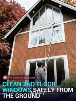 Water Fed Window Cleaning Pole for 2-Storey Homes 4.6m Telescopic Window Clean