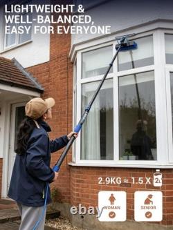 Water Fed Window Cleaning Pole for 2-Storey Homes 4.6m Telescopic Window Clean