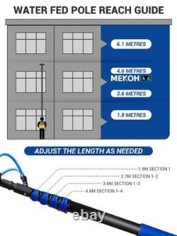 Water Fed Window Cleaning Pole for 2-Storey Homes 4.6m Telescopic Window Clean