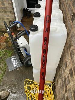 Water fed pole window cleaning system portable with tanks and pole. Full kit