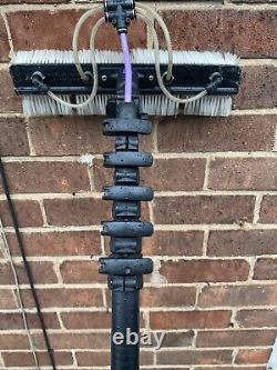 Water fed pole window cleaning system used