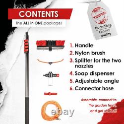 Window Cleaning Brush Kit. 4.6m Telescopic Pole. Water-Fed Aluminium