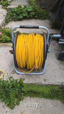 Window Cleaning Hose Reel With 100m Hose. Claber Metal Reel. Hi-Vis Hose