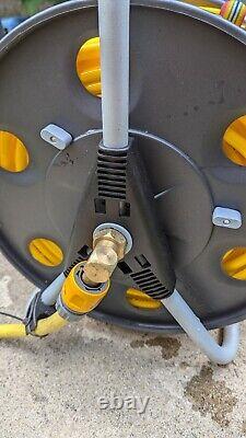 Window Cleaning Hose Reel With 100m Hose. Claber Metal Reel. Hi-Vis Hose