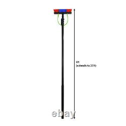 Window Cleaning Pole 20ft & Backpack Water Fed Telescopic Extension Glass Brush