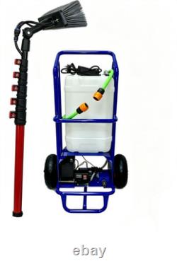 Window Cleaning Trolley & Heron Glass Fibre Pole Set, Great Starter Waterfed Pol