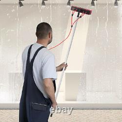 26 FT Brosse de nettoyage à perche alimentée en eau pour le nettoyage des fenêtres et des panneaux solaires