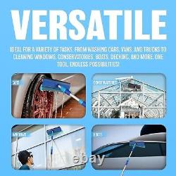 3m 9ft Brosse télescopique en aluminium pour fenêtres de voiture et de camion avec raclette et manche extensible - Neuf
