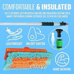 3m 9ft Brosse télescopique en aluminium pour fenêtres de voiture et de camion avec raclette et manche extensible - Neuf