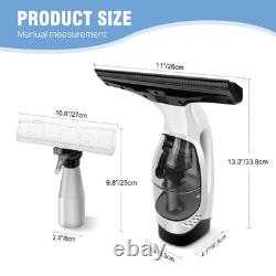 Aspirateur de fenêtre sans fil rechargeable 28 cm avec raclette et réservoir d'eau de 150 ml