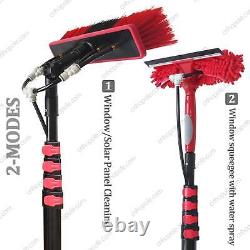 Brosse à fenêtre à perche alimentée en eau de 20 pieds avec kit de raclette outil de nettoyage de fenêtres à grande portée 6 Me
