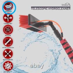 Brosse de Nettoyage Télescopique, Hydro Nettoyeur Télescopique, jusqu'à 4,6 m, Alimenté par Eau