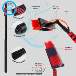 Brosse de Nettoyage Télescopique, Hydro Nettoyeur Télescopique, jusqu'à 4,6 m, Alimenté par Eau