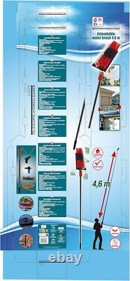 Brosse de Nettoyage Télescopique, Hydrocleaner Télescopique, jusqu'à 4,6 m, Alimenté à l'Eau
