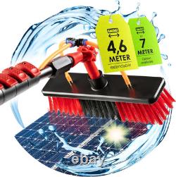 Brosse de Nettoyage de Fenêtres Télescopique Extensible de 4,6 Mètres avec Alimentation en Eau
