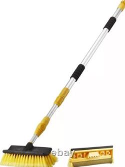 Brosse de lavage de voiture télescopique en aluminium de 9,8 pieds, 3 m, alimentée en eau, extensible, avec raclette pour vitres