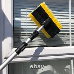 Brosse de nettoyage de fenêtres et de gouttières de 4 m avec embout de jet de gouttière et distributeur de savon