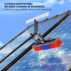 Brosse de nettoyage de panneaux solaires alimentée par eau ajustable de 24 pieds, outil de nettoyage de fenêtres