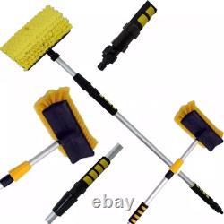 Brosse de nettoyage de voiture télescopique en aluminium de 6,5 pieds, alimentée en eau, extensible jusqu’à 2 m