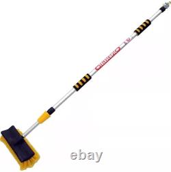 Brosse de nettoyage de voiture télescopique en aluminium de 6,5 pieds, alimentée en eau, extensible jusqu’à 2 m