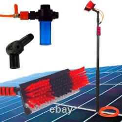 Brosse de nettoyage télescopique, alimentée par eau, distributeur de savon, nettoyage des panneaux solaires