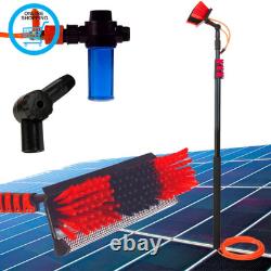 Brosse de nettoyage télescopique, alimentée par l’eau, avec distributeur de savon, pour le nettoyage des panneaux solaires