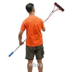 Brosse de nettoyage télescopique de 26 pieds pour fenêtres et panneaux solaires, alimentée par l'eau.