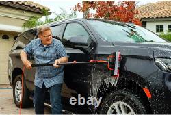 Brosse de nettoyage télescopique, hydro nettoyeur télescopique, jusqu'à 4,6 m, alimenté par l'eau