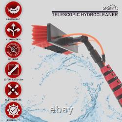 Brosse de nettoyage télescopique, hydro nettoyeur télescopique, jusqu'à 4,6 m, alimenté par l'eau