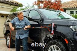 Brosse de nettoyage télescopique jusqu'à 4,6 m, distributeur de savon à eau, panneaux solaires