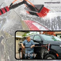 Brosse de nettoyage télescopique jusqu'à 4,6 m, distributeur de savon à eau, panneaux solaires