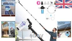 Brosse légère pour panneaux solaires électriques et perche alimentée en eau de 20 pieds pour un nettoyage facile
