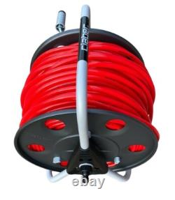 Enrouleur de tuyau de nettoyage de fenêtres avec tuyau rouge de 100m et 6mm complet